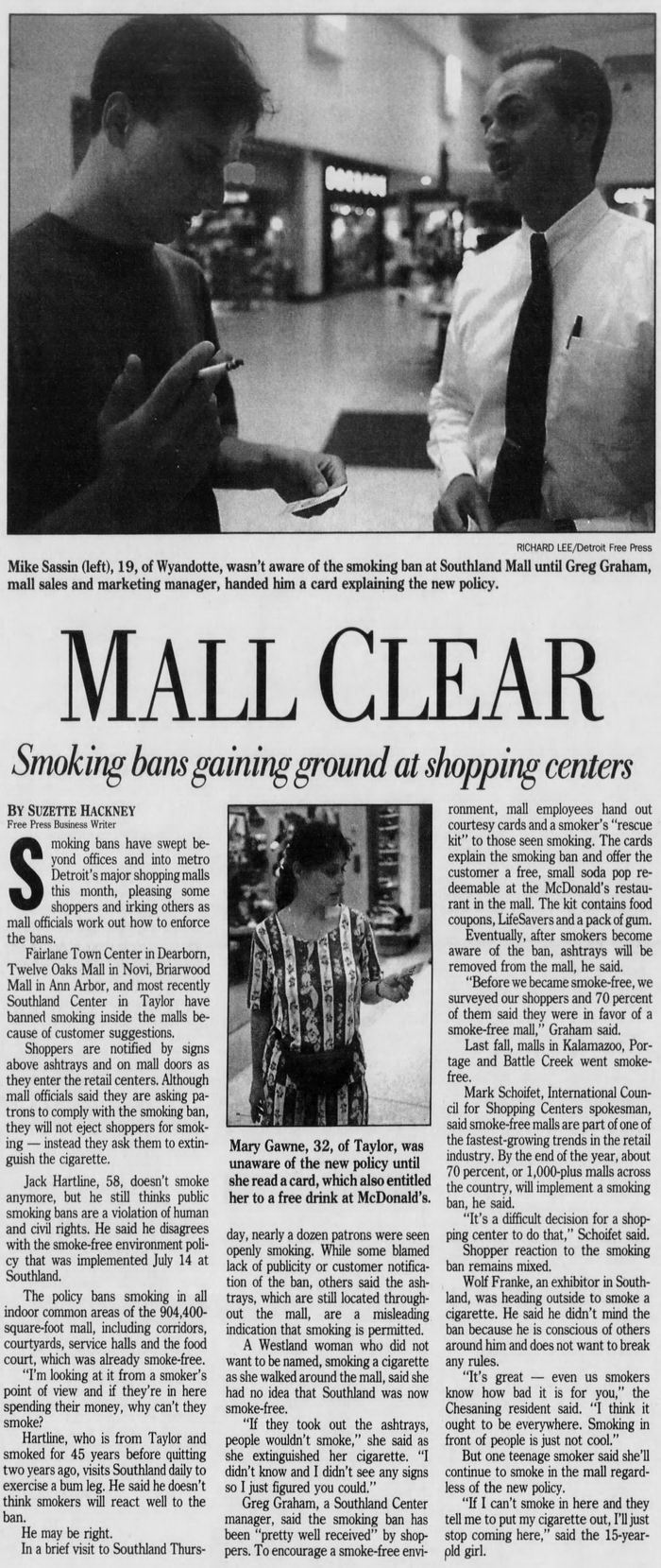 Southland Center - Smoking Ban Effect July 1994 (newer photo)